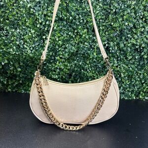 cream/beige snakeskin leather mini purse